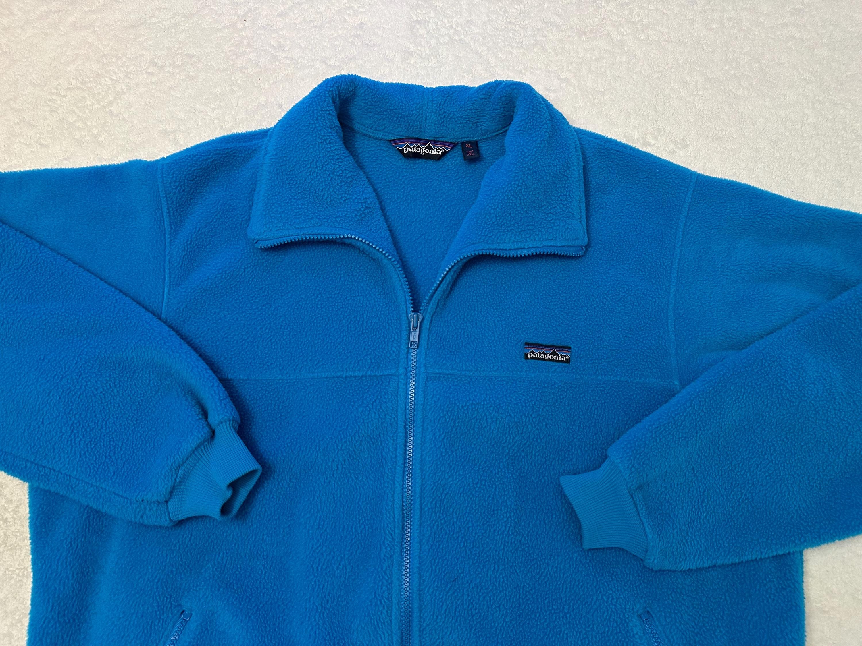 Vintage 1980s Patagonia Made In USA Fleece Zip Up Jacket XL XXL Teal Aqua Blue Graphic Tee – Easygoing Wear · Perfect For Daily Wear