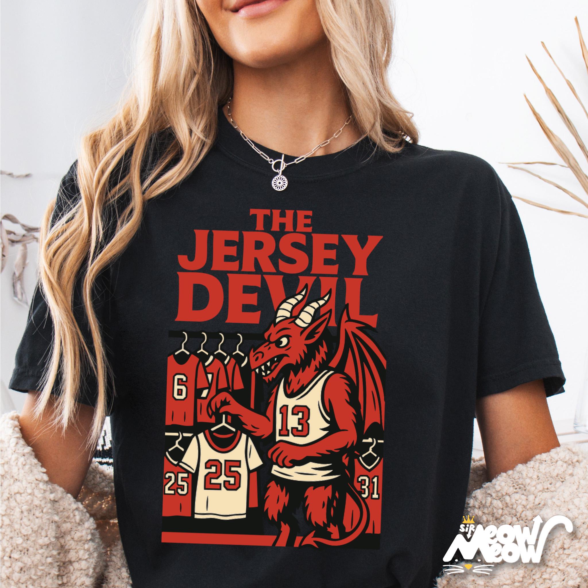 Jersey Devil Shirt Funny Cryptid Basketball Tee Mythical Monster Sports T Shirt Urban Legend Fan Gift Retro Hoops Graphic Tee Jersey – Warm & Stylish · Trending Graphic Apparel