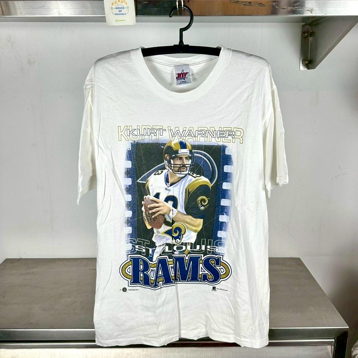 Vintage 2000 Kurt Warner St Louis Rams NFL T shirt Vintage NFl Tshirt Graphic Tee – Premium Graphic · High-Quality Print