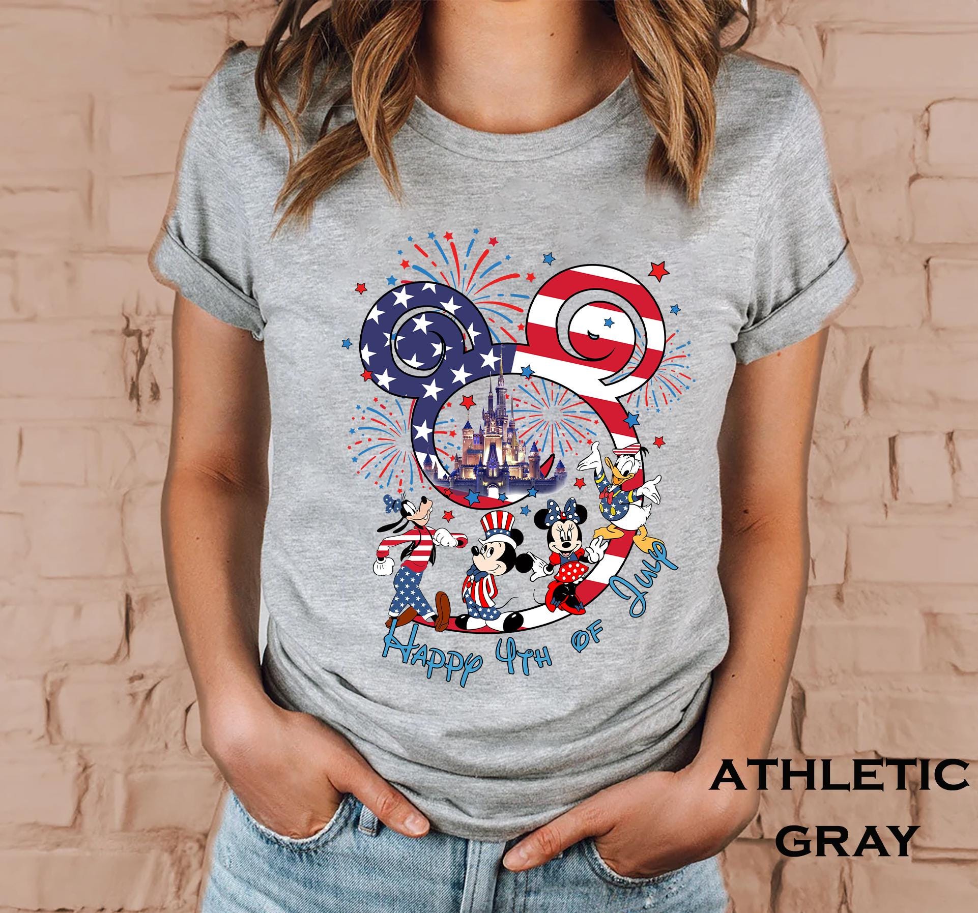 Happy 4th of July Disney Shirt Mickey and Friends Fireworks Castle Tee Patriotic Disney World Family Matching Shirt Minnie Donald July 4 Tee Graphic Tee – Everyday Comfort · Top Pick For Any Outfit