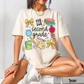 Second Grade Teacher Shirt Teach Tee 2nd Grade T Shirt Back to School Supplies Coquette Doodle Whimsical Teacher Gift Graphic Tee – Cozy Vibes · Top Pick For Any Outfit