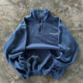 Vintage Y2K Tag Nevada Spellout Small Logo Printed Sweatshirt Turtleneck Quarter Zipper Nevada Apparel Colour Navy Blue Size NA Sweatshirt – Easygoing Wear · Trending Graphic Apparel