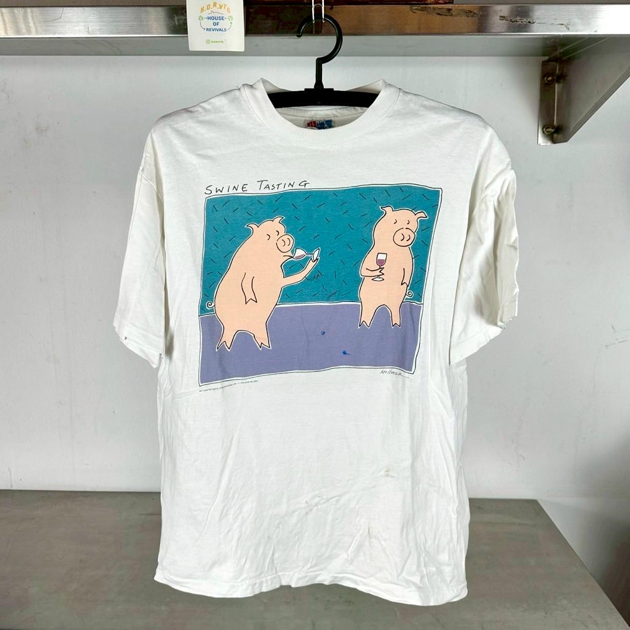Vintage 1993 Swine Tasting John Hillmer Artwork Large Single Stitch T Shirt Art Tshirts Art Tees Graphic Tee – Aesthetic Look · Trending Graphic Apparel