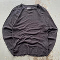 Vintage Y2K Black Grunge Thermal Waffle Knit Skater Shirt Graphic Tee – Soft Feel · Top Pick For Any Outfit