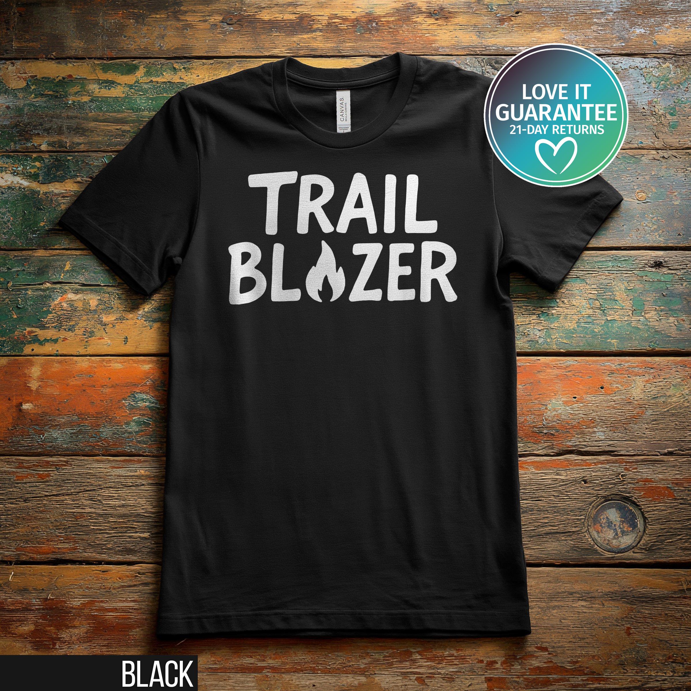 Trail Blazer Hiking Shirt Gift for Hiker Adventure Shirt Camping Tee 90s Vintage Mountaineering Shirt Nature Lover Mountains Shirt Graphic Tee – Everyday Comfort · High-Quality Print