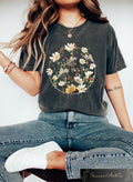 Retro Comfort Flower T shirt Boho Floral Women Shirt Motivational Flower Crewneck Inspirational Mom Gift Wild Flower Shirt Graphic Tee – Bold Style · High-Quality Print