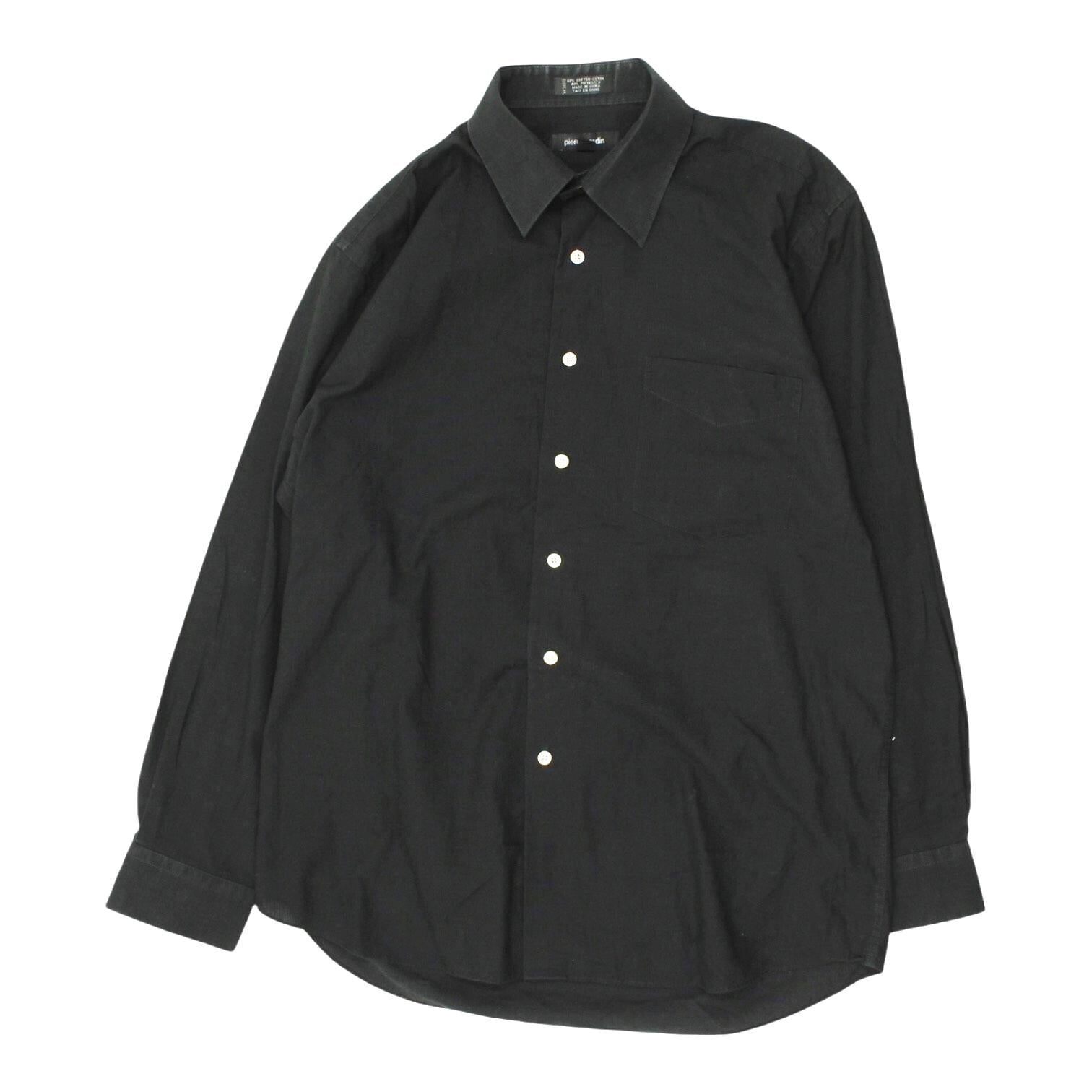 Pierre Cardin Black Shirt Mens UK L Button Up Designer Formal Collared Graphic Tee – Everyday Comfort · Must-Have Style