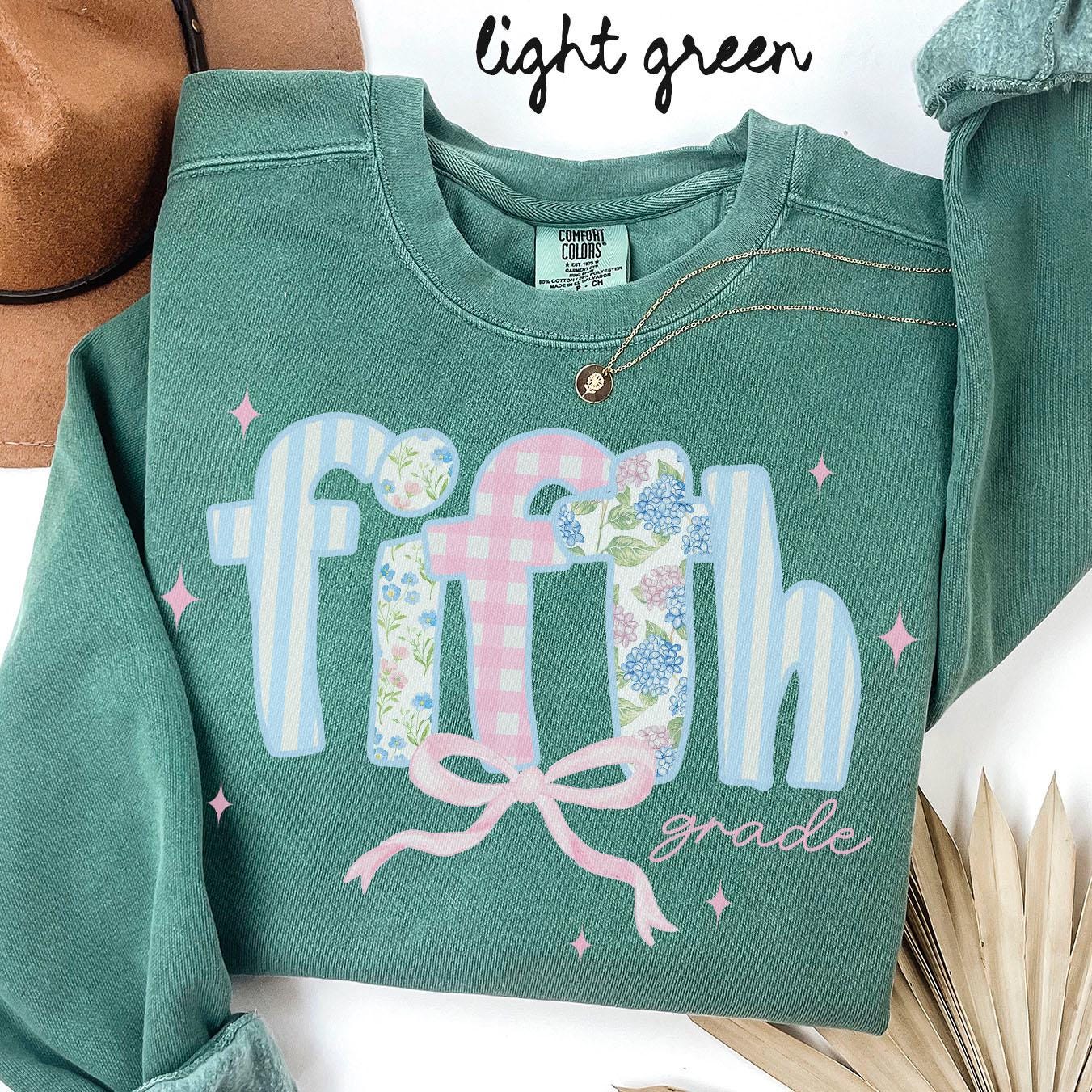 Fifth Grade Comfort Colors Sweatshirt Teacher Team Shirts 5th Grade Crewneck Back to School Fifth Grade Department Gifts Crew Sweatshirt – Easygoing Wear · High-Quality Print