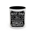 World39s Greatest Dad Coffee Mug Best Dad Forever Gift Black Accent Mug for Father39s Day Birthday Family Home Office Graphic Tee – Bold Style · Trending Graphic Apparel