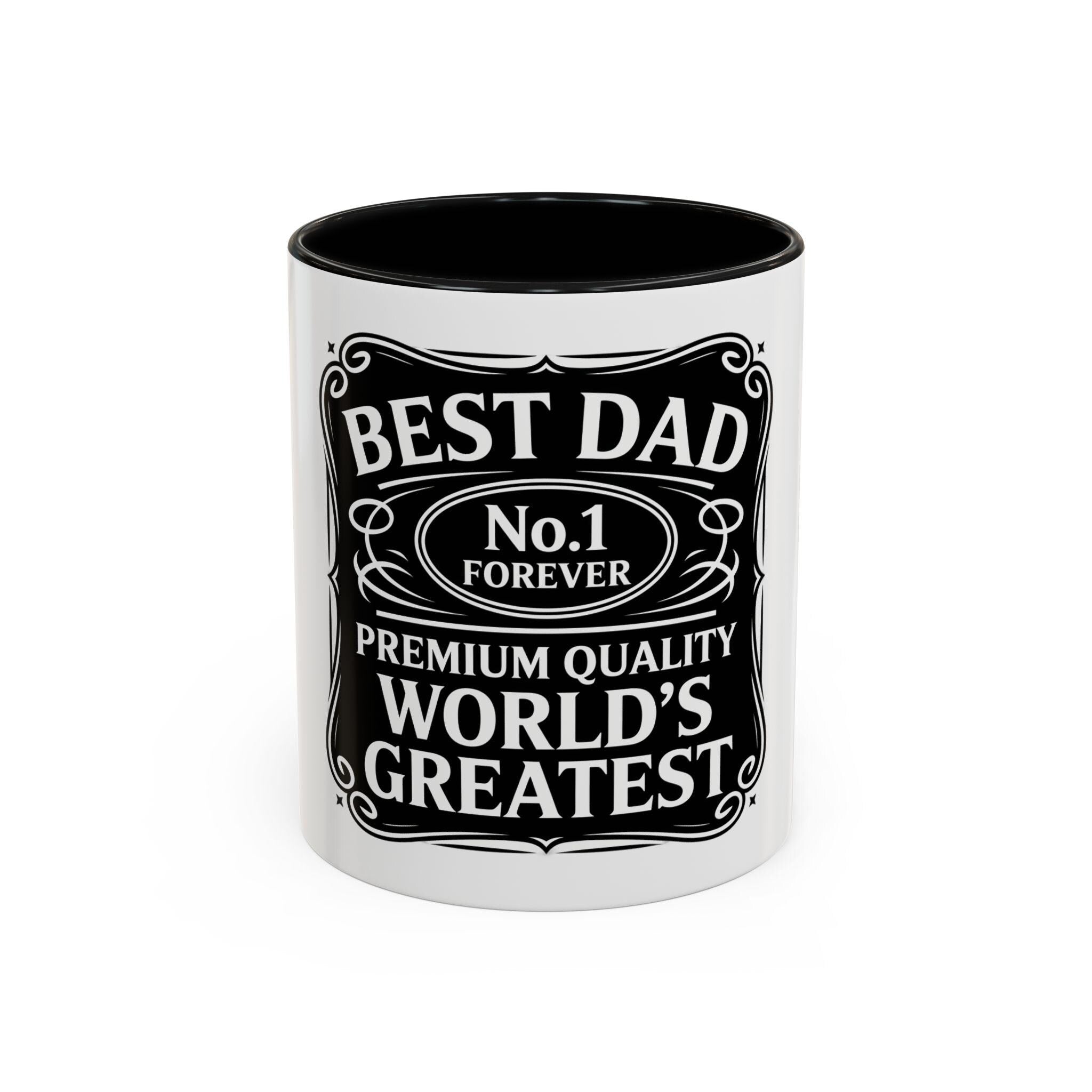 World39s Greatest Dad Coffee Mug Best Dad Forever Gift Black Accent Mug for Father39s Day Birthday Family Home Office Graphic Tee – Bold Style · Trending Graphic Apparel