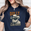 Dolly the Clone Ranger T Shirt Funny Science Tee Cowboy Sheep Graphic Shirt Genetics Pun Shirt Graphic Tee – Warm & Stylish · Trending Graphic Apparel