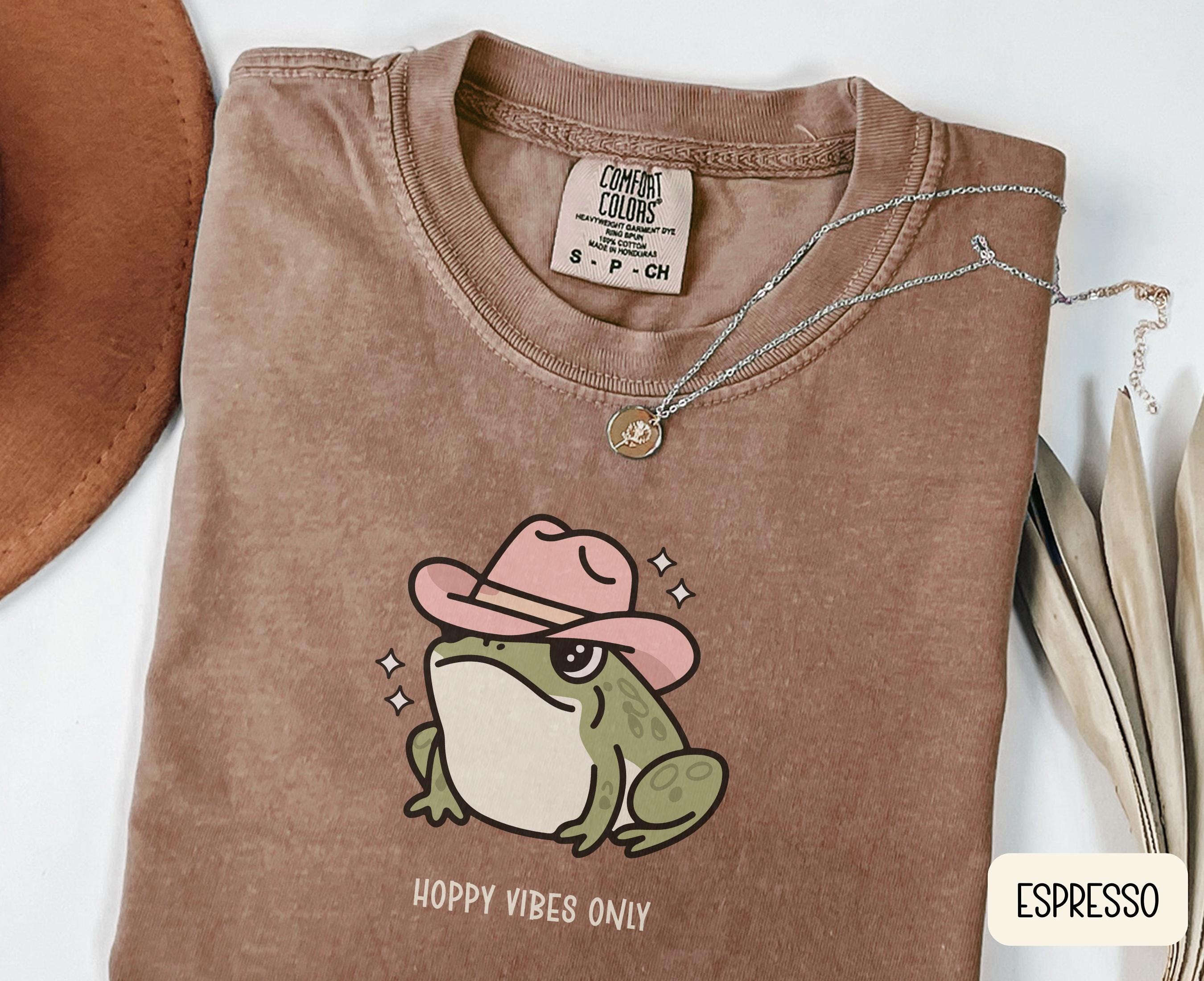 FROG Shirt Cute Frog Cowgirl Shirt Good Vibes Tshirt Cottagecore Frog Tee Hoppy Vibes Frog Lover Gift Graphic Tee – Fan Favorite · Trending Graphic Apparel