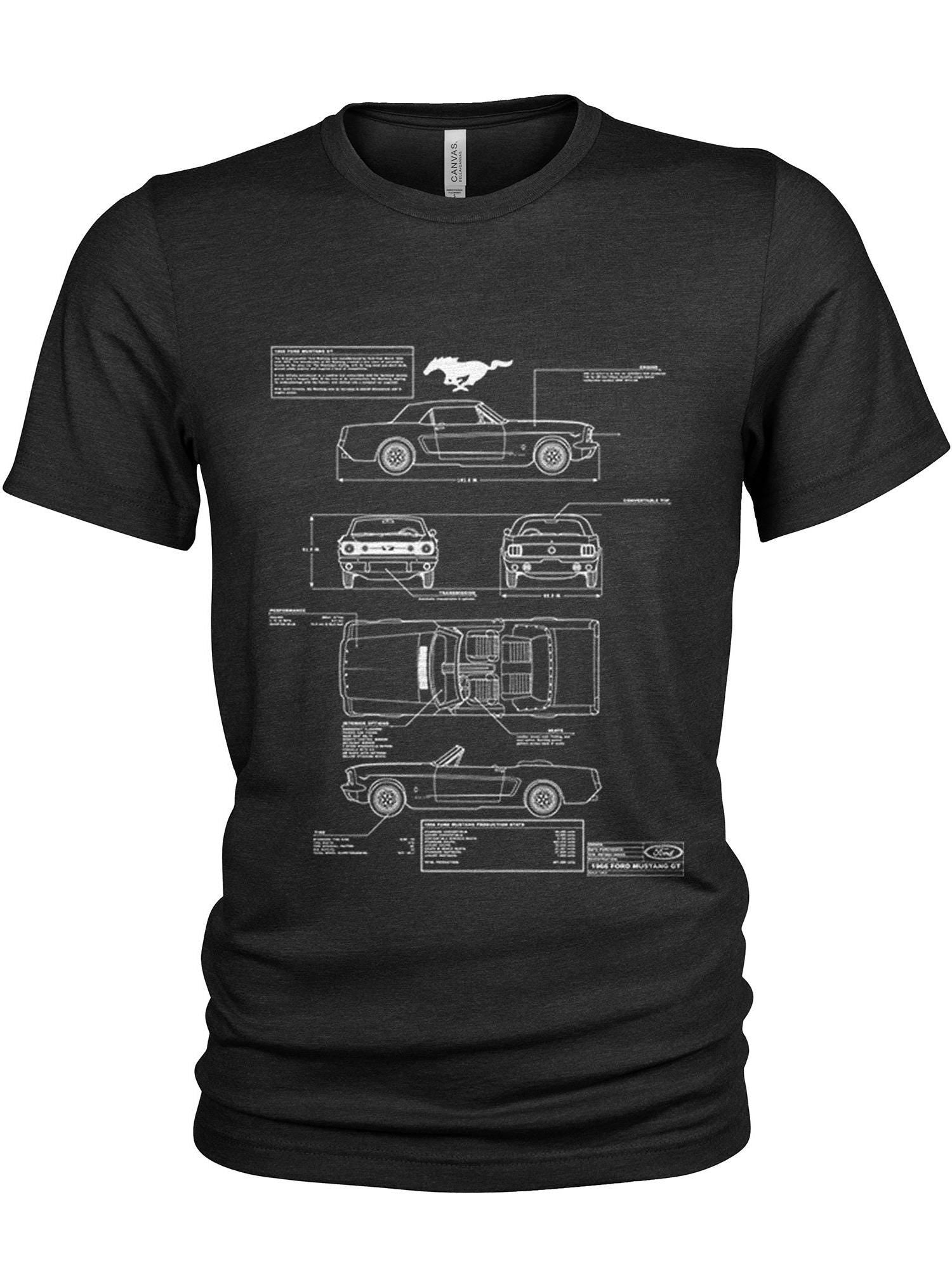 Ford Mustang T Shirt Original Mechanical Blueprint Graphic Tee – Everyday Comfort · Top Pick For Any Outfit