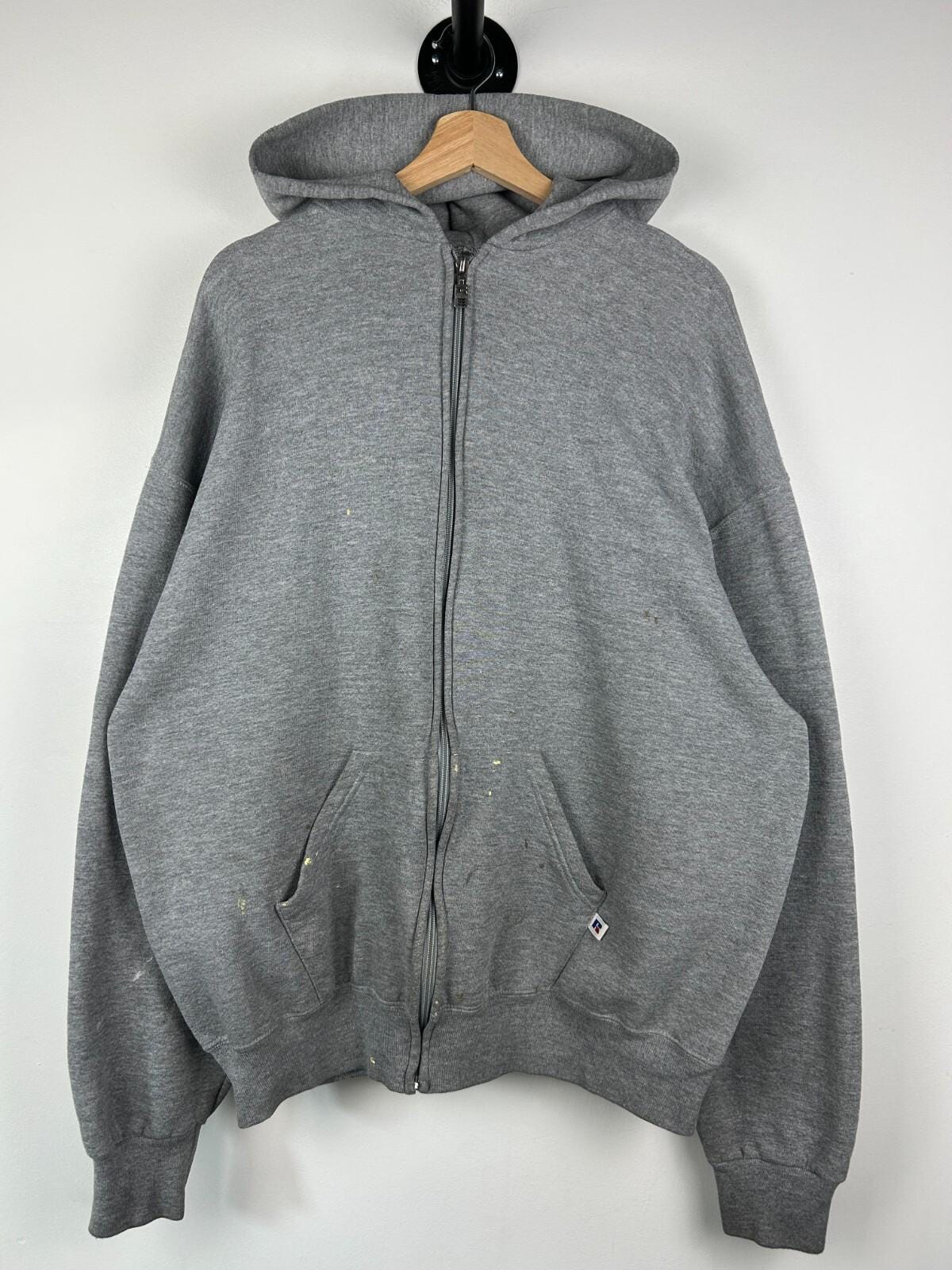 Vintage 90s Russell Atheltic Blank Grey Zip Up Hoodie Size XL Hoodie – Feel-Good Design · Must-Have Style