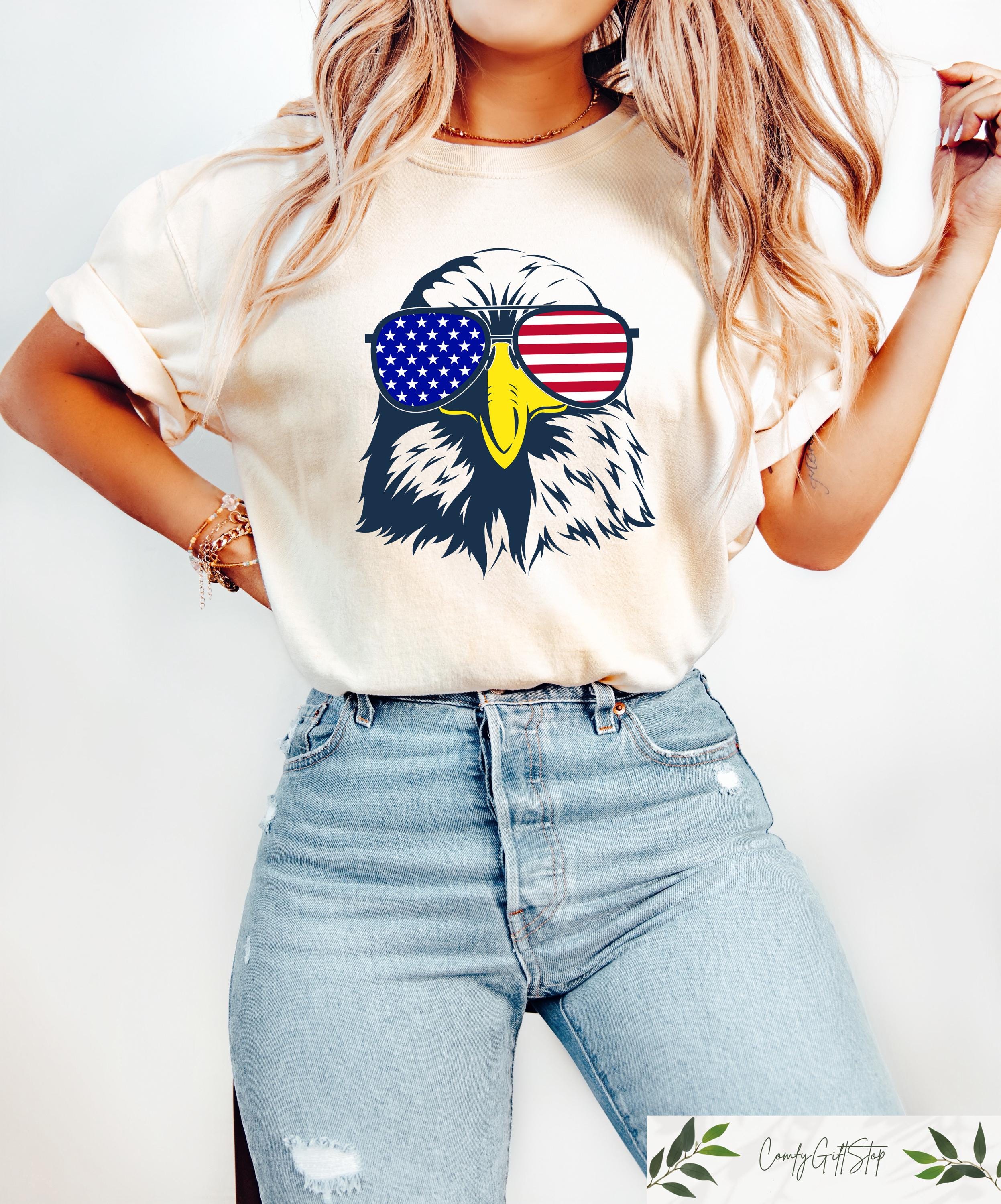 Retro Comfort 4th Of July T shirt Patriotic Eagle Shirt Boys America Natural Tee Women39s 4th Of July Gift American Kids Eagle Crewneck Graphic Tee – Easygoing Wear · Must-Have Style
