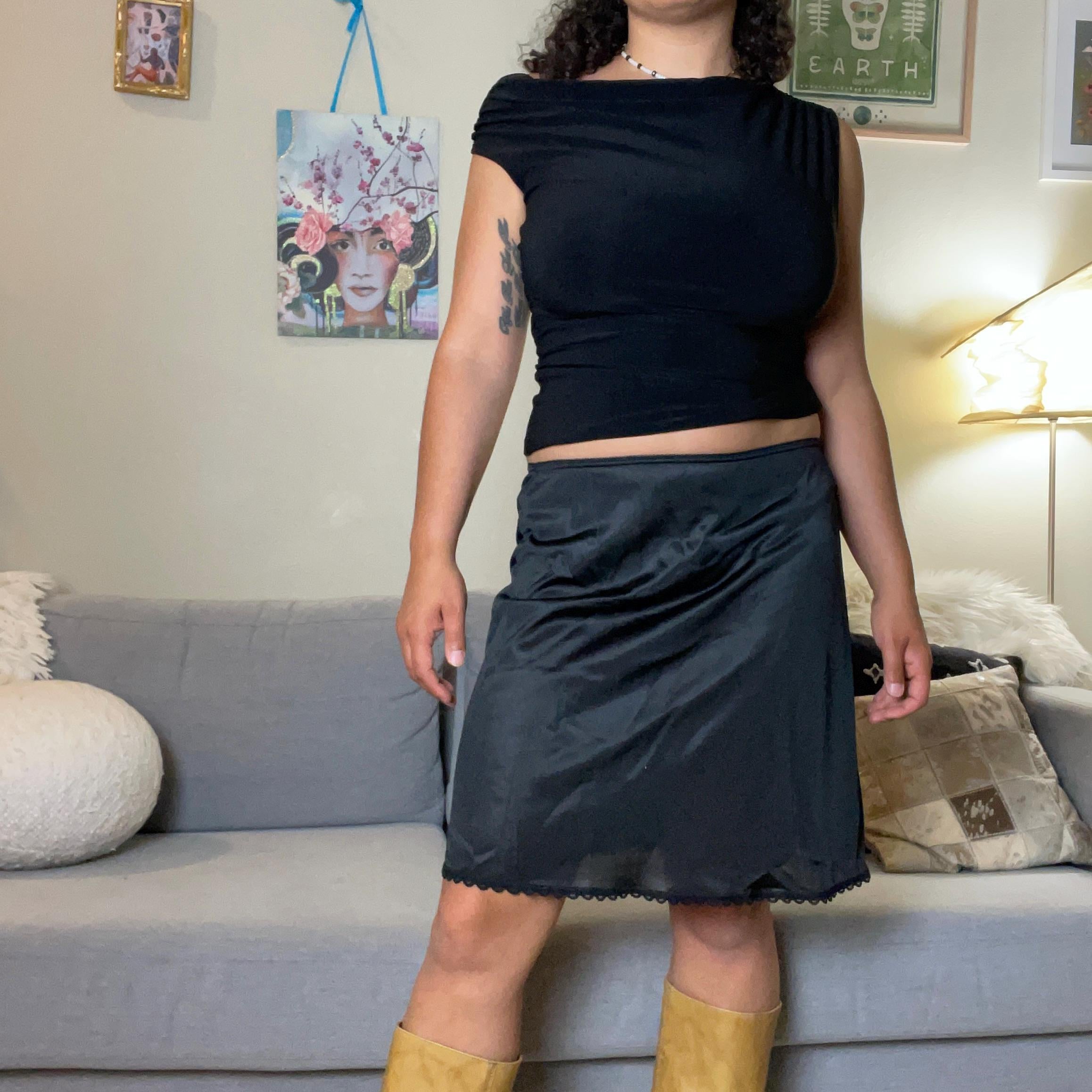 70s vintage black lace slip skirt size sm Graphic Tee – Warm & Stylish · Top Pick For Any Outfit