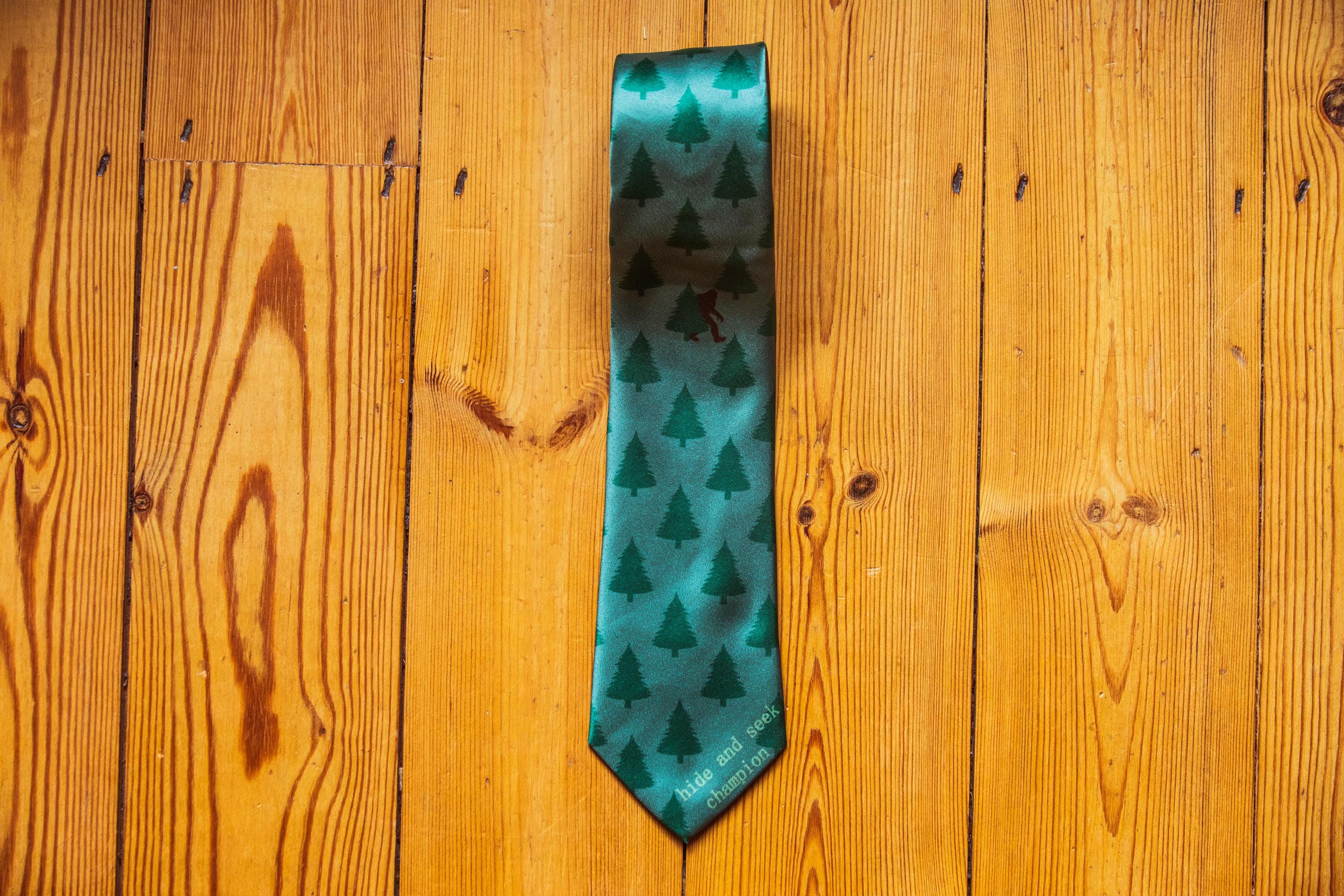 Gifts For Big Foot Lover Father39s Day Gift Hide and Seek Champion Ties Necktie For Work Gift For Dad Funny Neckties Sasquatch Ties Graphic Tee – Bold Style · Trending Graphic Apparel
