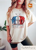 Retro Comfort American Flag T shirt My Hope Is In The Lamb Shirt Revelation Bible Verse Tee Faith Based Gift Christian Women Apparel Graphic Tee – Feel-Good Design · Top Pick For Any Outfit