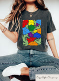 Retro Comfort Floral LGBTQ T shirt Pride Community Shirt LGBTQ Pride Month Gift Floral Pride Rainbow Crewneck Human Rights Shirt Graphic Tee – Warm & Stylish · High-Quality Print
