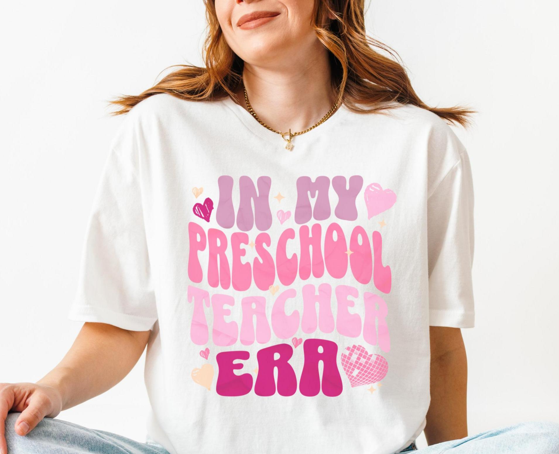 PreSchool Teacher Shirt Pre K Teacher Tee In My Teacher Era Back to School Gift for Teacher pre k teacher gift Pre K Teacher Shirt Graphic Tee – Soft Feel · Must-Have Style