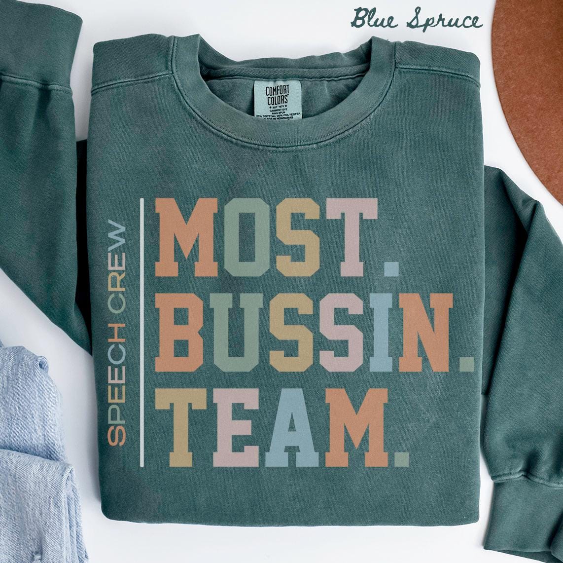 Comfort Colors Speech Team Sweatshirt Teacher Sweatshirt SLP Crewneck Back to School Tee Speech Department Gifts Speech Therapy Sweatshirt – Easygoing Wear · High-Quality Print