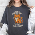 Anti Stupid Cat Shirt Funny Grumpy Cat Graphic Tee I39m Not Antisocial I39m Just Anti Stupid Shirt Sarcastic Pet Humor Gift Graphic Tee – Soft Feel · Top Pick For Any Outfit