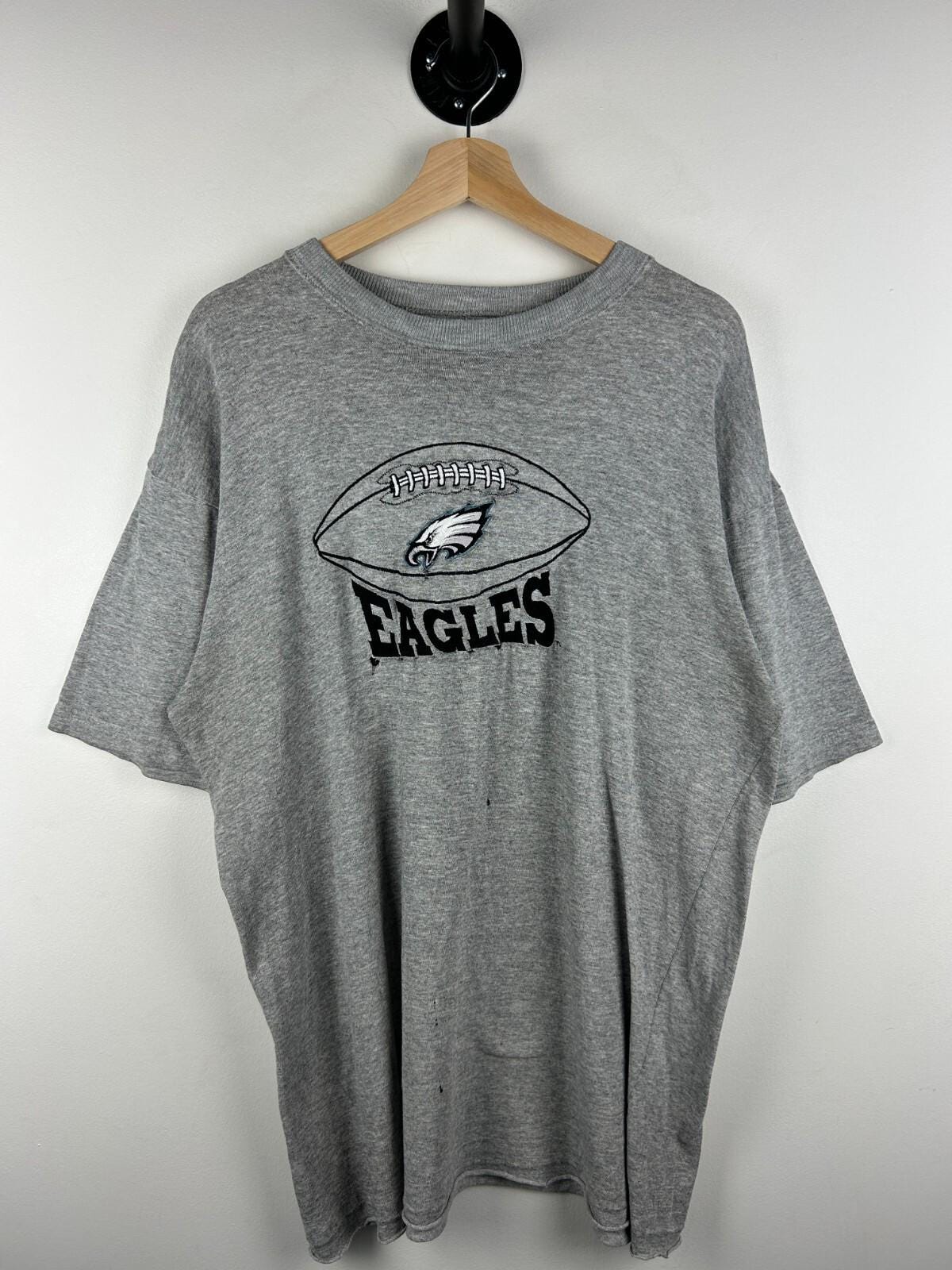 Vintage 90s NFL Philadelphia Eagles Distressed Grey Tee Size XL Graphic Tee – Aesthetic Look · High-Quality Print