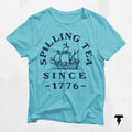Patriotic Tee Spilling the Tea Since 1776 Shirt Funny 4th of July Memorial Day Top Unisex Jersey Short Sleeve Patriotic Shirt Jersey – Feel-Good Design · High-Quality Print