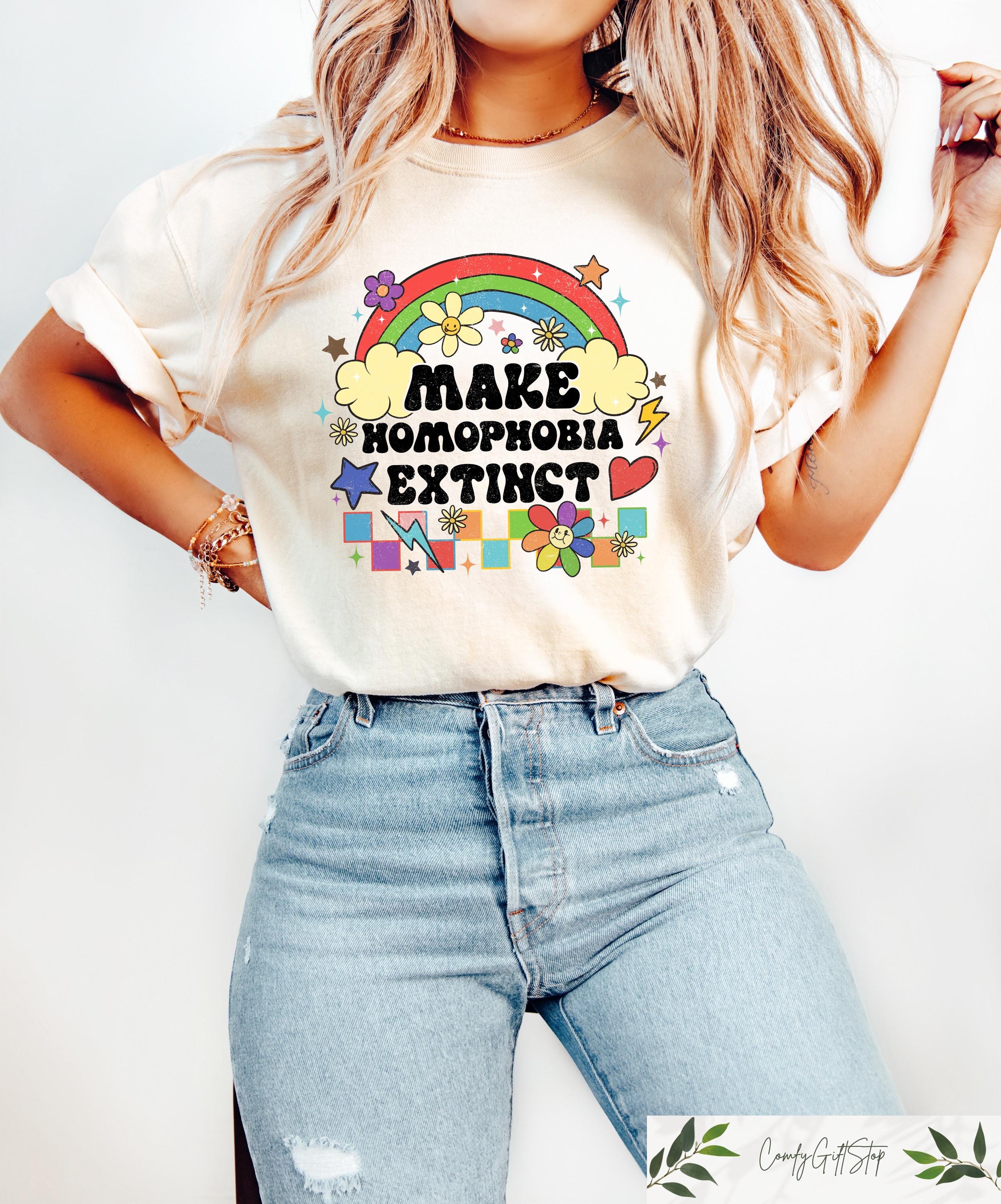 Make Homophobia Extinct Shirt Homo Pride Ally T Shirt LGBTW Pride Sweatshirt Gay Pride Tee Homo Rights Gift Rainbow Pride Crewneck Sweatshirt – Cozy Vibes · Must-Have Style
