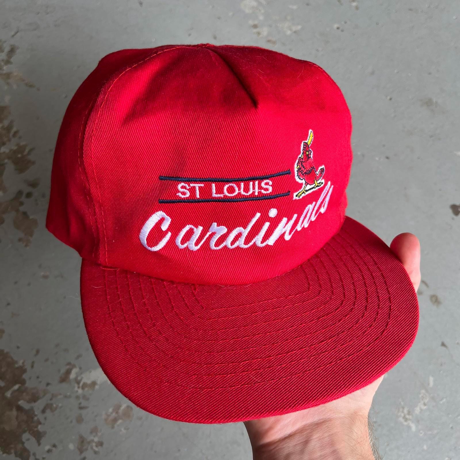 Vintage 90s Script St Louis Cardinals MLB SnapBack Hat Graphic Tee – Cozy Vibes · Perfect For Daily Wear