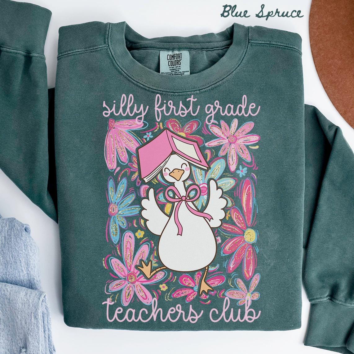 Comfort Colors First Grade Team Sweatshirt Teacher Sweatshirt 1st Grade Crewneck Back to School Tee First Grade Department Gifts Crew Sweatshirt – Bold Style · Perfect For Daily Wear