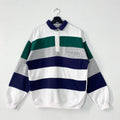 Vintage 90s Van Heusen Sweatshirt Van Heusen Crewneck Van Heusen Casual Sweater Pullover Van Heusen Stripe Button Print Logo Blue Large Sweatshirt – Feel-Good Design · Top Pick For Any Outfit