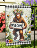 Garden Flag Bigfoot Flowery Welcome Flag Sasquatch Outdoor Yard Banner Floral Garden Decor Yard Art Cryptid Flag Housewarming Present Graphic Tee – Aesthetic Look · Must-Have Style