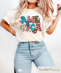 Retro Comfort USA Flag T shirt 4th Of July Shirt America T shirt Independence Day Gift Patriotic Mom Crewneck Fourth Of July Tee Graphic Tee – Fan Favorite · High-Quality Print