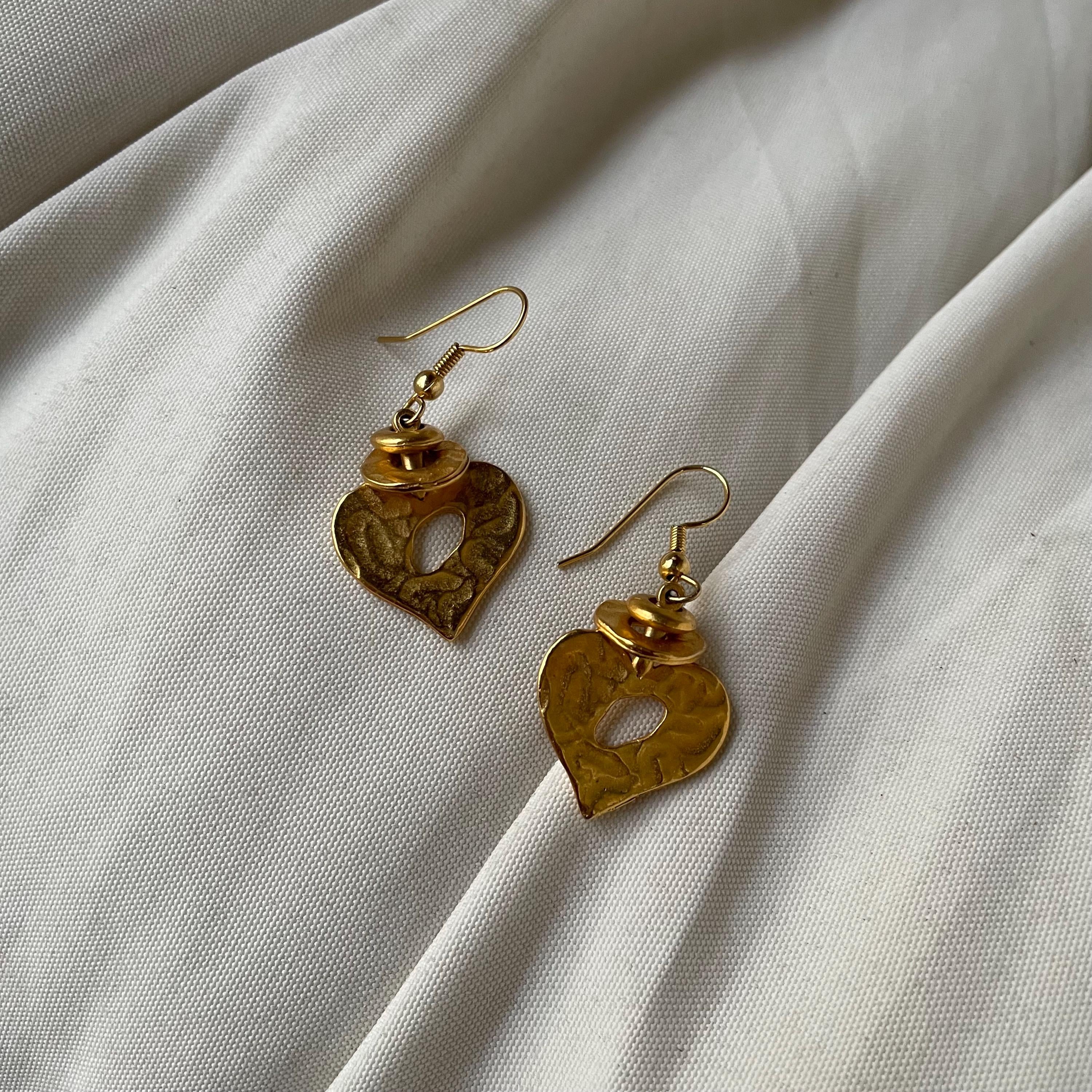 vintage gold heart stamped metal dangle earrings Graphic Tee – Premium Graphic · Must-Have Style