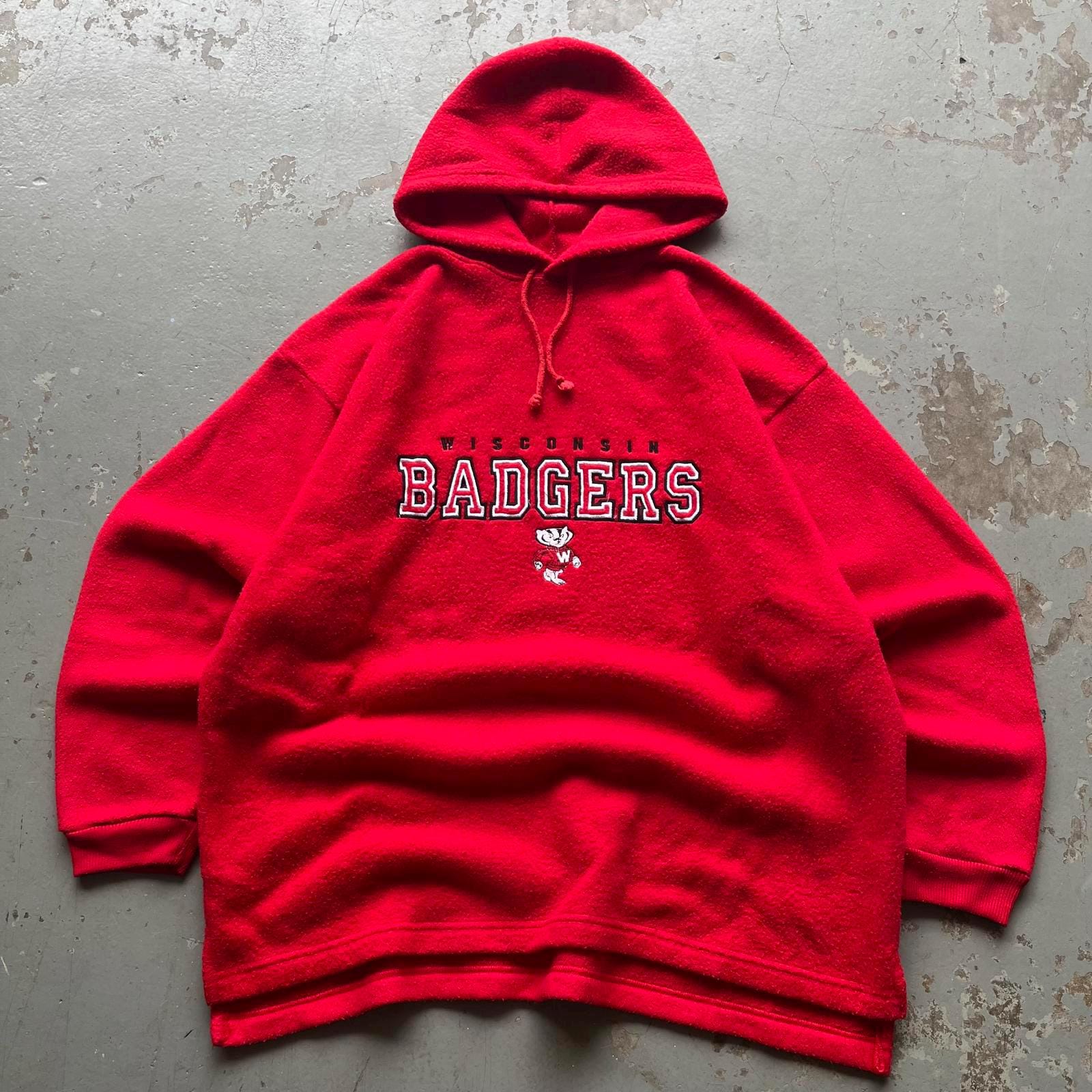 Vintage 90s Wisconsin Badgers Fleece Embroidered Hoodie Hoodie – Cozy Vibes · Trending Graphic Apparel