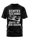 Echtes Techno lebte in den 90ern T Shirt Real Techno lived in the 9039s Rave DJ Graphic Tee – Fan Favorite · Great Gift For Fans