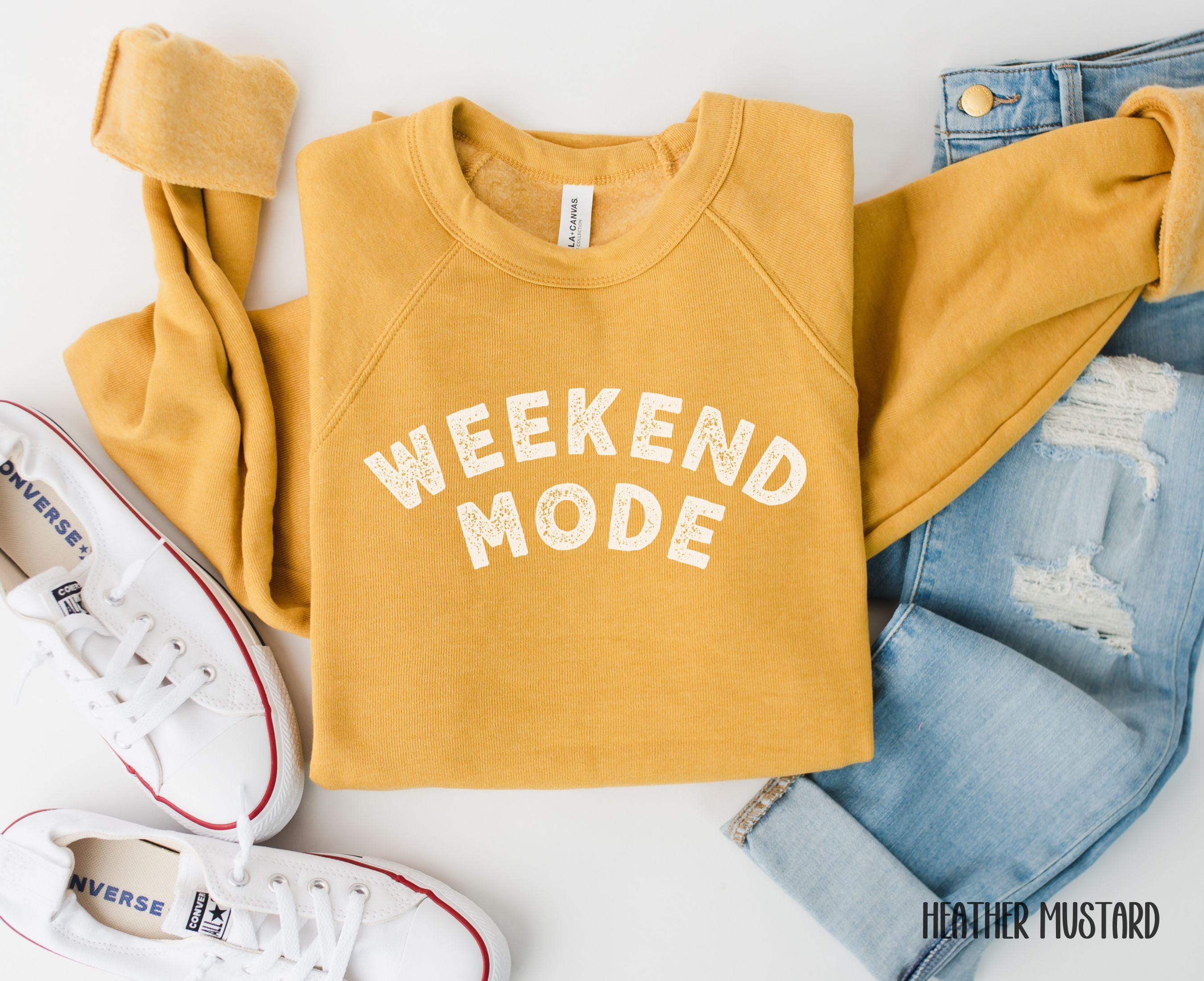 Weekend Mode Sweatshirt Super Soft Bella Canvas Sweatshirt Weekend Crewneck Hello Weekend Girls Trip Gifts Sweatshirt – Everyday Comfort · Must-Have Style