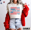 Retro USA Shirt She Loves Jesus And America Too Women39s USA Crewneck Shirt USA Shirt America Shirt 4th of July Shirt Graphic Tee – Soft Feel · Great Gift For Fans