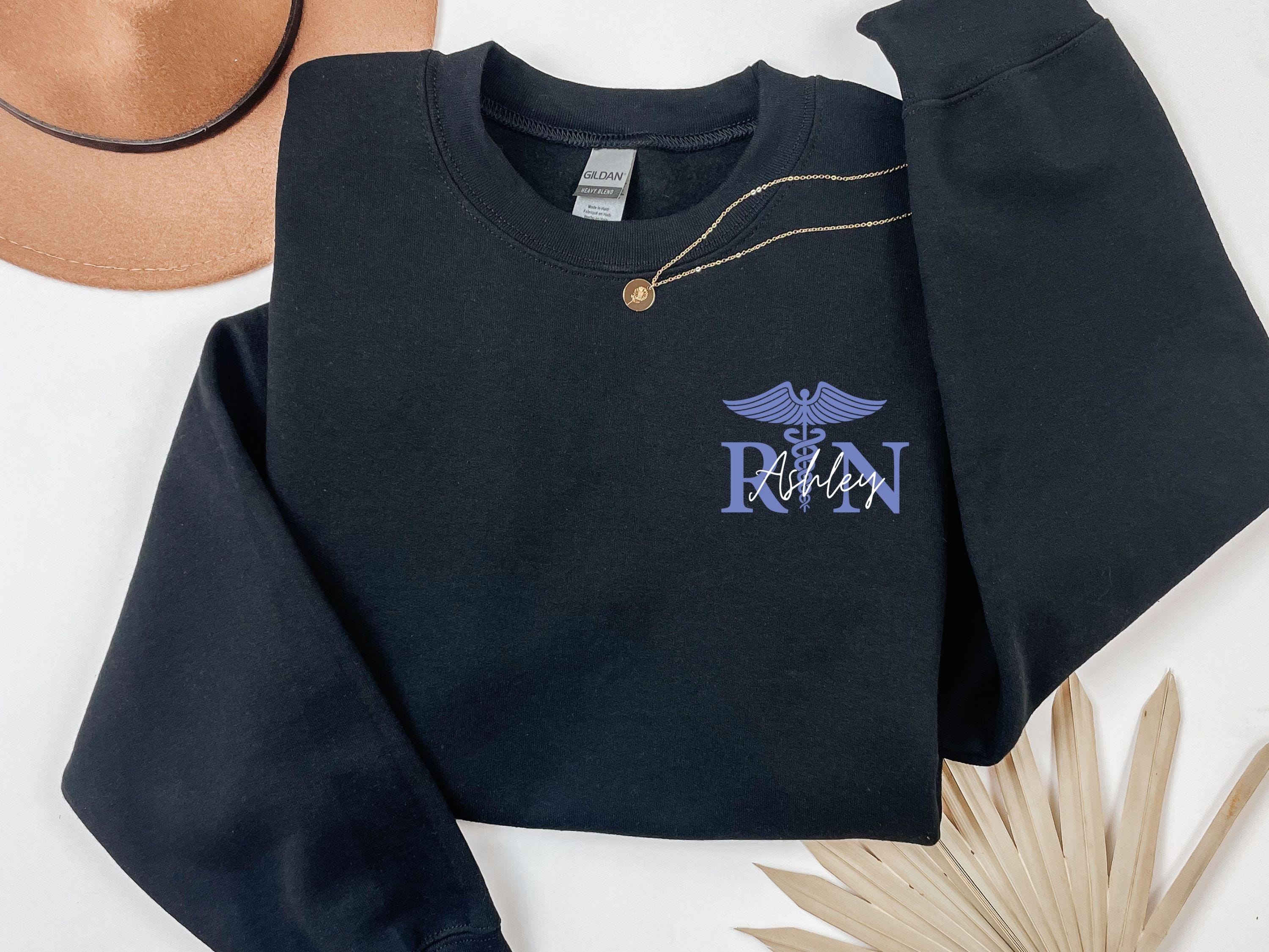 Custom Registered Nurse Sweatshirt With Name Personalized RN Pocket Hoodie Nurse Life Outfit Nurse Appreciation Shirt Cute Nurse Gift Hoodie – Fan Favorite · High-Quality Print