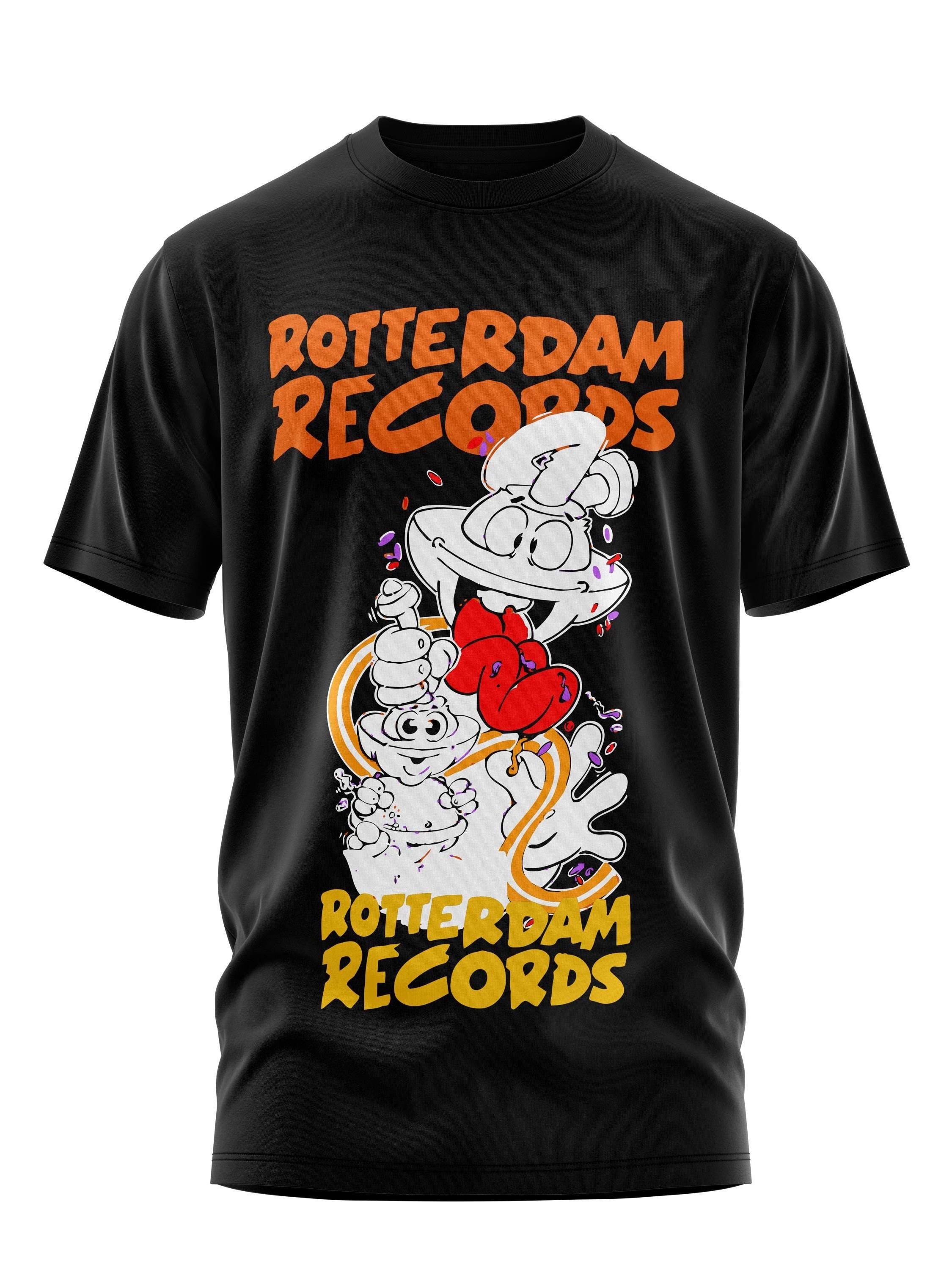Rotterdam Records T Shirt Hardcore Gabber Rave Tee 90s Techno Party Shirt Dutch Gabber Style Funny EDM Graphic Shirt for Ravers Graphic Tee – Easygoing Wear · Perfect For Daily Wear