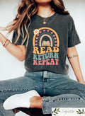 Retro Comfort Reading Shirt Read Return Repeat T shirt Librarian Lady Sweatshirt Book Lover Gift Bookworm Women Tee Bookish Crewneck Sweatshirt – Soft Feel · Trending Graphic Apparel