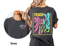 Personalized Teacher Shirt Custom Teacher Tee Boho Flower Front and Back Teach Them Love Them Watch Them Grow Gift Graphic Tee – Premium Graphic · Great Gift For Fans