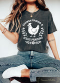 Chicken Raising And Jesus Praising T shirt Christian Chicken Shirt Religious Farmer Sweatshirt Poultry Lover Gift Funny Church Shirt Sweatshirt – Bold Style · Great Gift For Fans