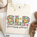 Speech Language Pathologist Shirt SLP Tshirt Speech Therapy Speech Pathology Happy Face SLP Flowers SLP Gift Graphic Tee – Warm & Stylish · Perfect For Daily Wear