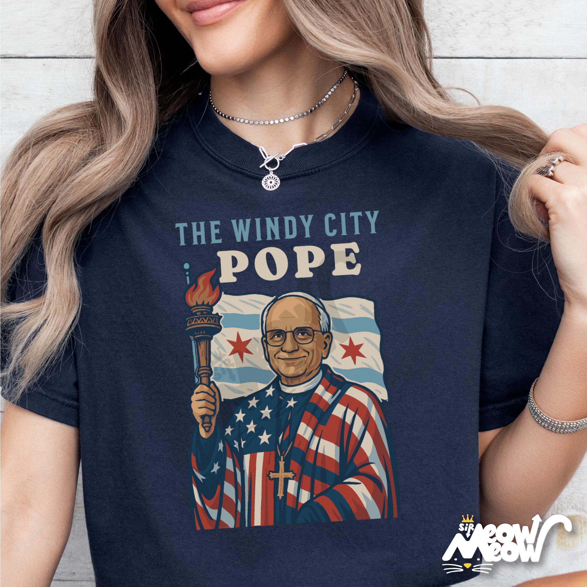 Windy City Pope Shirt Catholic Faith Chicago Tee USA Patriotic Priest Shirt Religious Christian Gift Graphic Tee – Feel-Good Design · Great Gift For Fans