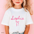 Personalized Name Shirt Girl Name Shirt for Toddler Coquette Bow Shirt Custom Name Shirt Toddler Girl Birthday Gift Kids Preppy Bow T Shirt Graphic Tee – Soft Feel · Perfect For Daily Wear