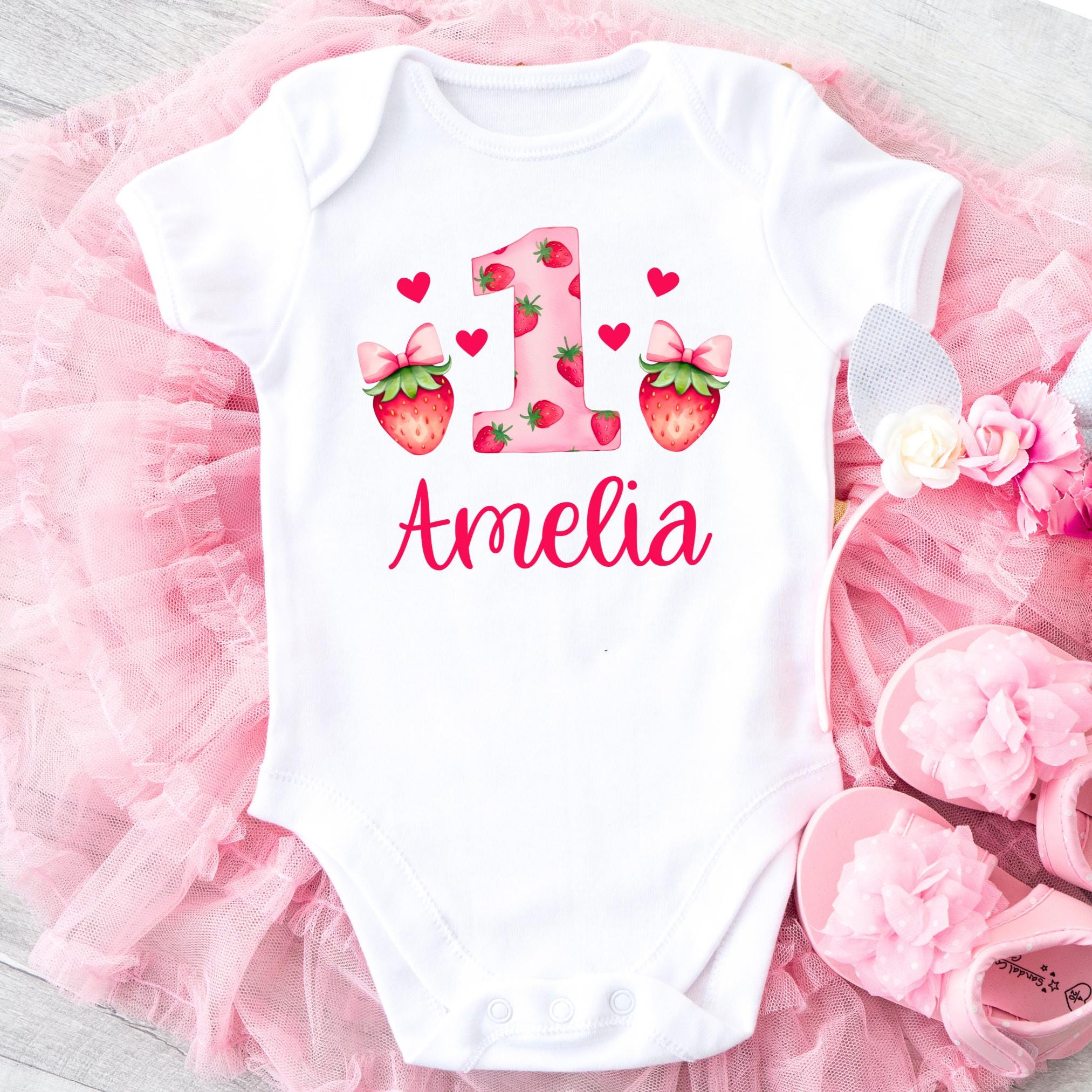 Strawberry First Birthday Bodysuit Strawberry Birthday Shirt Personalized 1st Birthday Gift Berry First Birthday Shirt Strawberry Shirt Baby Graphic Tee – Fan Favorite · Must-Have Style