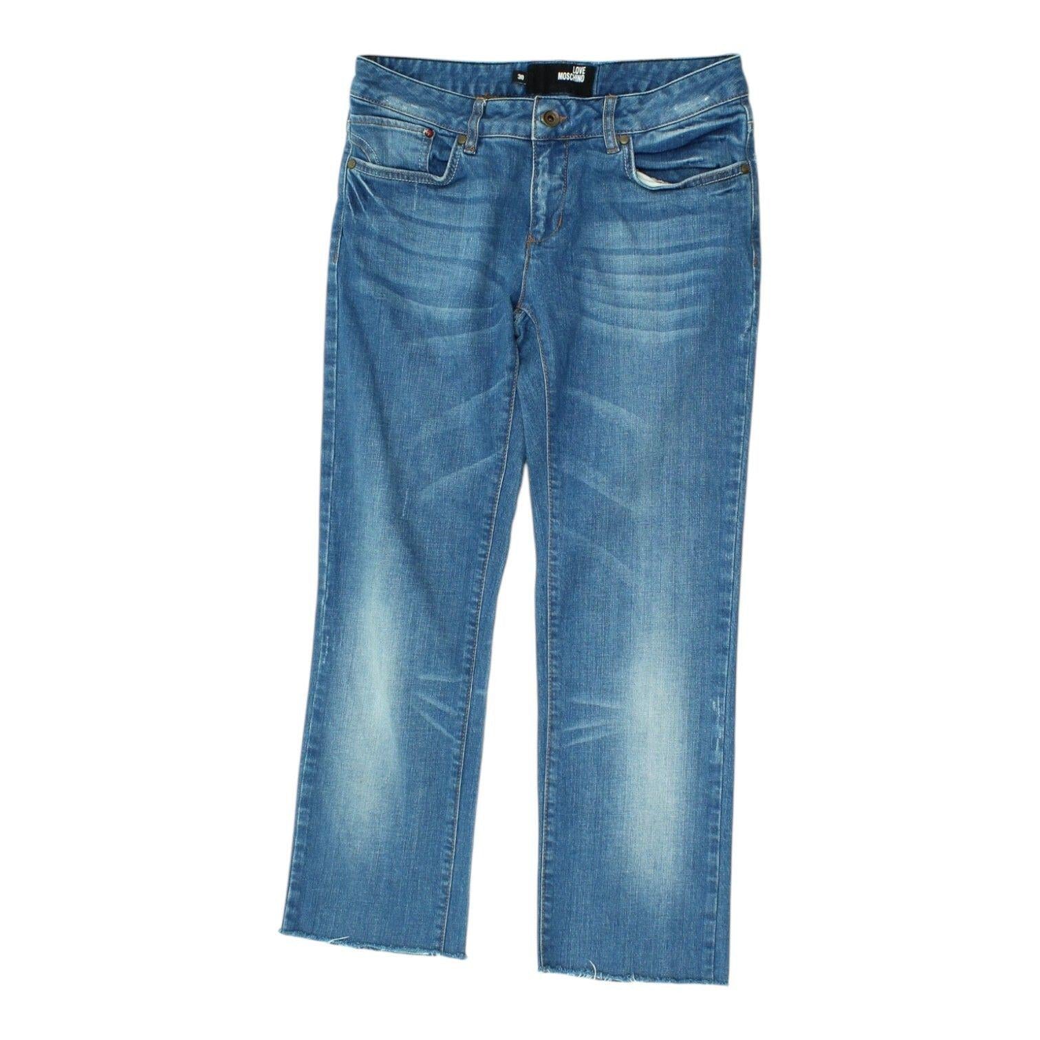 Love Moschino Blue Jeans Vintage Womens Straight Leg Denim Designer Trousers Graphic Tee – Easygoing Wear · High-Quality Print