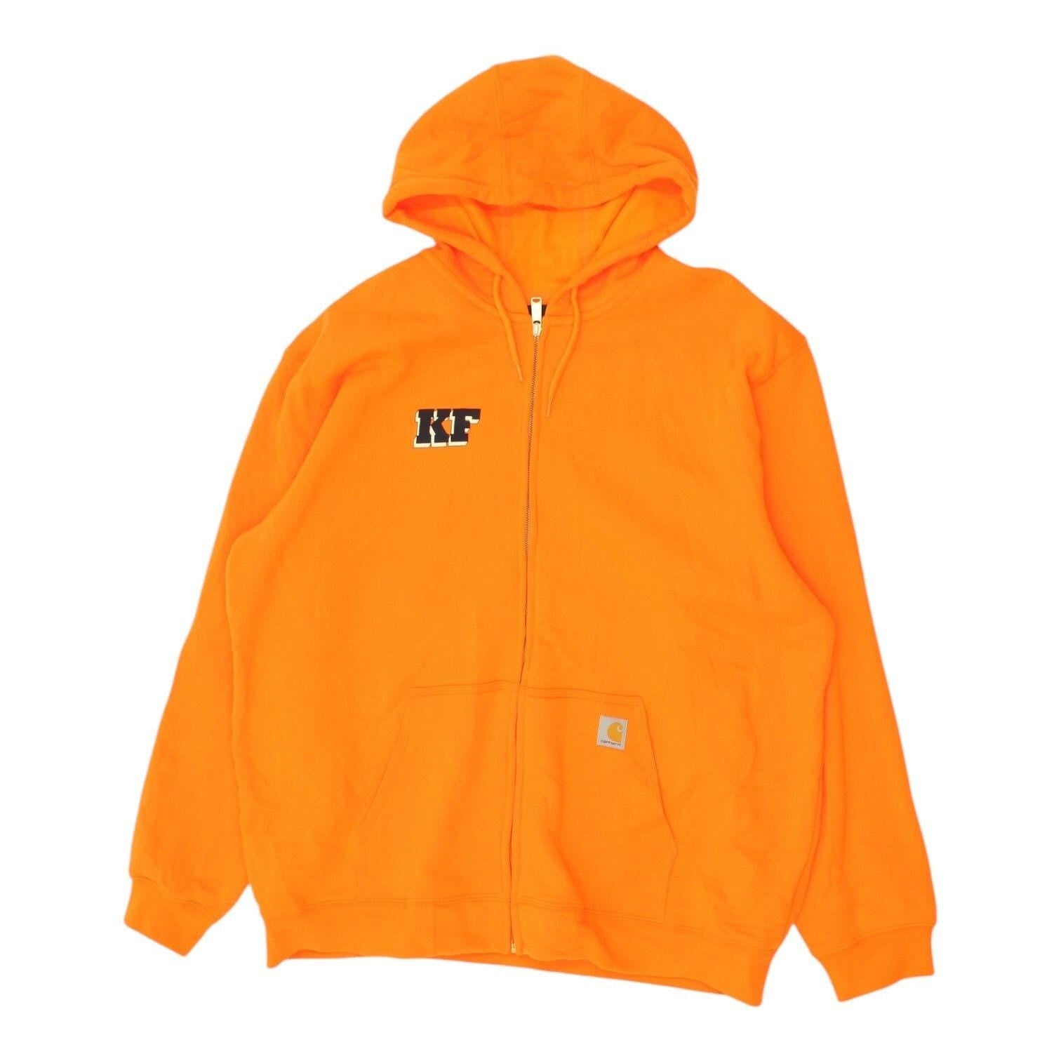 Carhartt Mens Orange Hoodie Zip Up Workwear Logo Outdoor Jacket Hoodie – Soft Feel · High-Quality Print